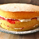 Simple Sponge Cake with Raspberry Cream Filling
