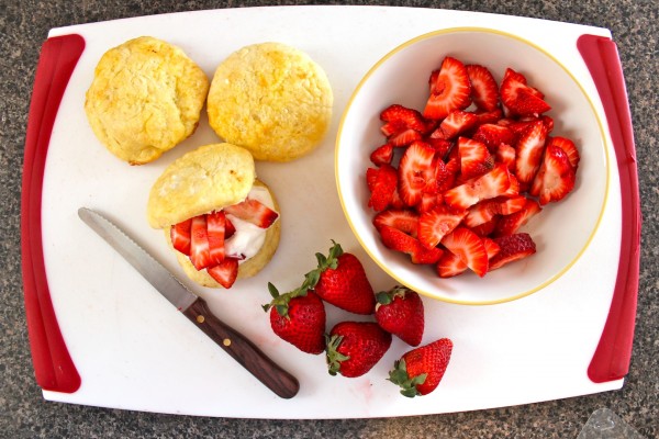 Lemon Scones with Strawberry Cream Filling